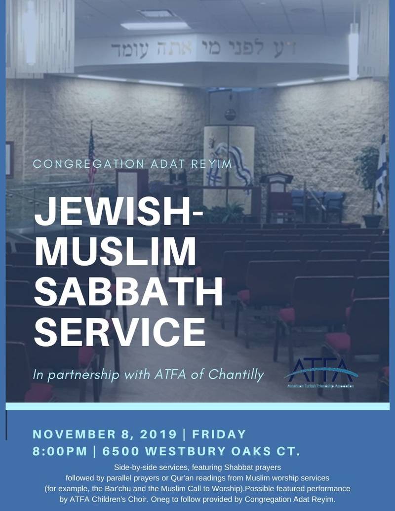 Banner Image for Jewish - Muslim Sabbath Service In partnership with ATFA of Chantilly