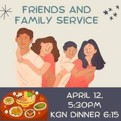 Banner Image for Friends & Family Service, followed by Kindergarten Family Dinner